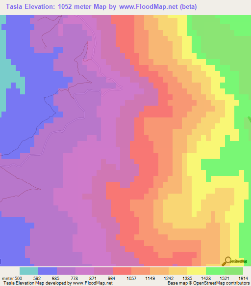 Tasla,Morocco Elevation Map