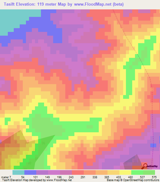 Tasift,Morocco Elevation Map