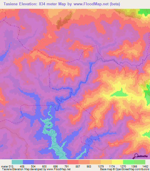 Tasiene,Morocco Elevation Map