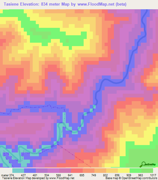 Tasiene,Morocco Elevation Map