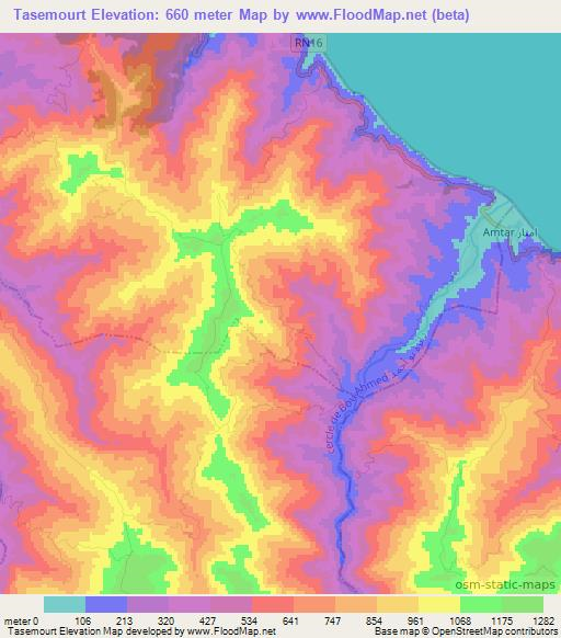 Tasemourt,Morocco Elevation Map