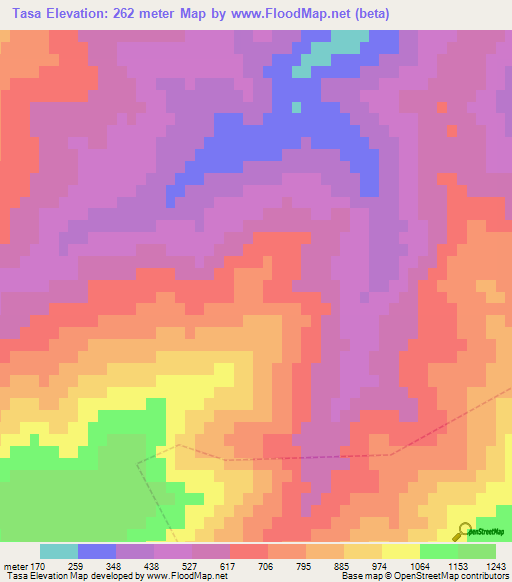 Tasa,Morocco Elevation Map