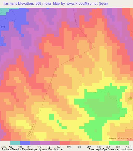 Tarrhant,Morocco Elevation Map