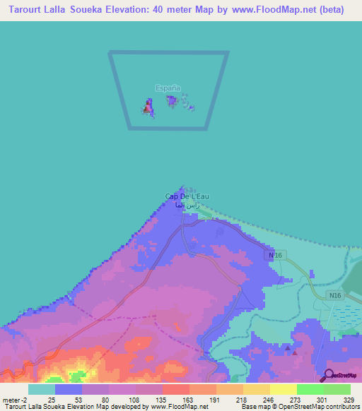 Tarourt Lalla Soueka,Morocco Elevation Map