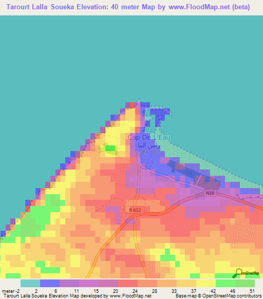 Tarourt Lalla Soueka,Morocco Elevation Map