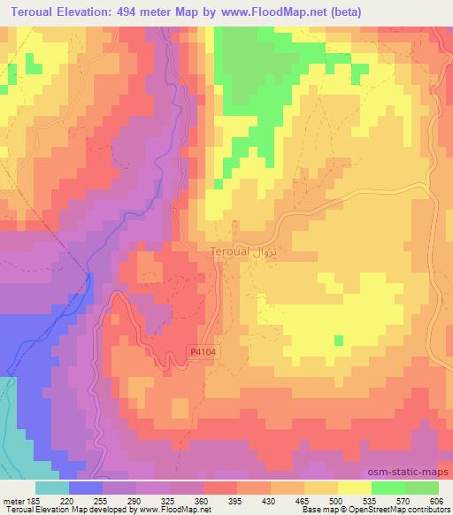 Teroual,Morocco Elevation Map