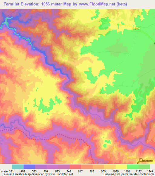 Tarmilet,Morocco Elevation Map