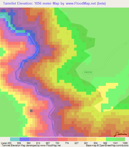 Tarmilet,Morocco Elevation Map