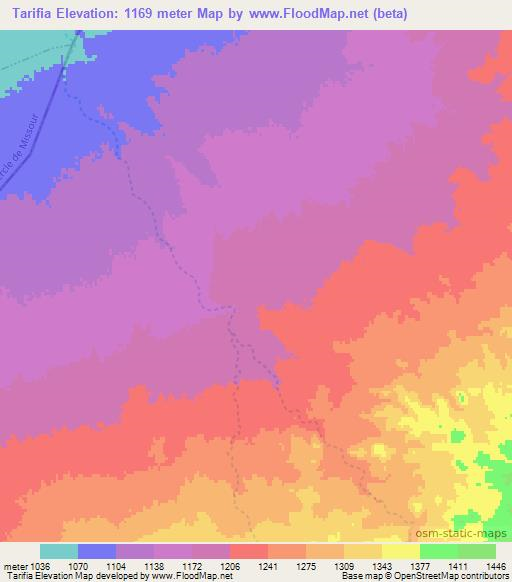 Tarifia,Morocco Elevation Map