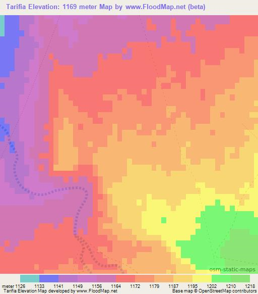 Tarifia,Morocco Elevation Map