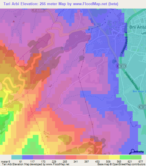 Tari Arbi,Morocco Elevation Map