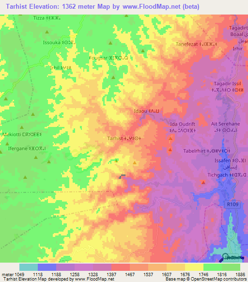 Tarhist,Morocco Elevation Map