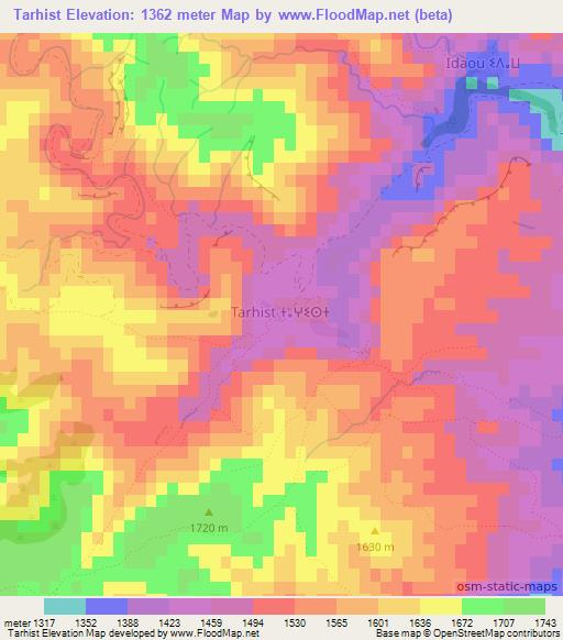 Tarhist,Morocco Elevation Map