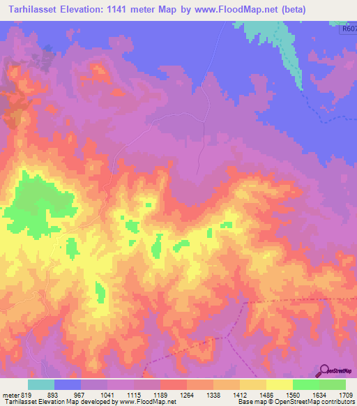 Tarhilasset,Morocco Elevation Map