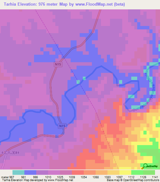 Tarhia,Morocco Elevation Map