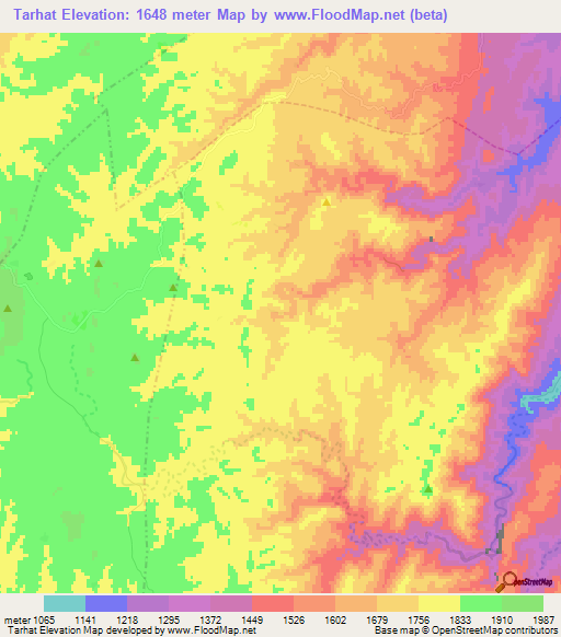 Tarhat,Morocco Elevation Map