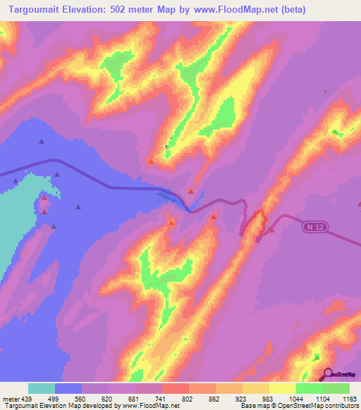 Targoumait,Morocco Elevation Map