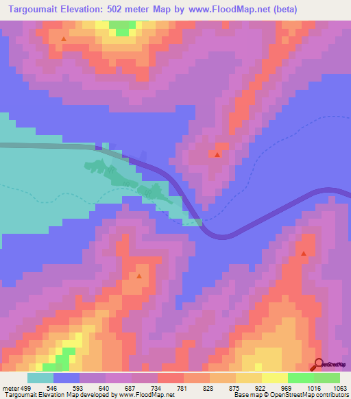 Targoumait,Morocco Elevation Map