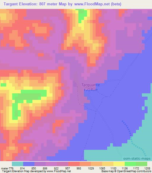 Targant,Morocco Elevation Map