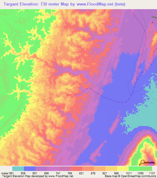 Targant,Morocco Elevation Map