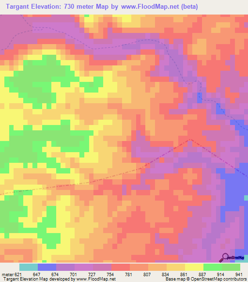 Targant,Morocco Elevation Map