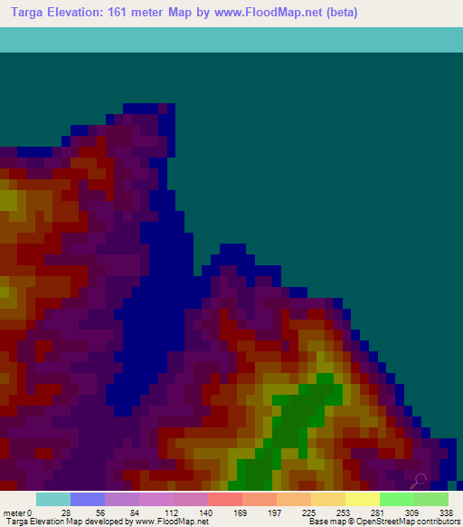 Targa,Morocco Elevation Map