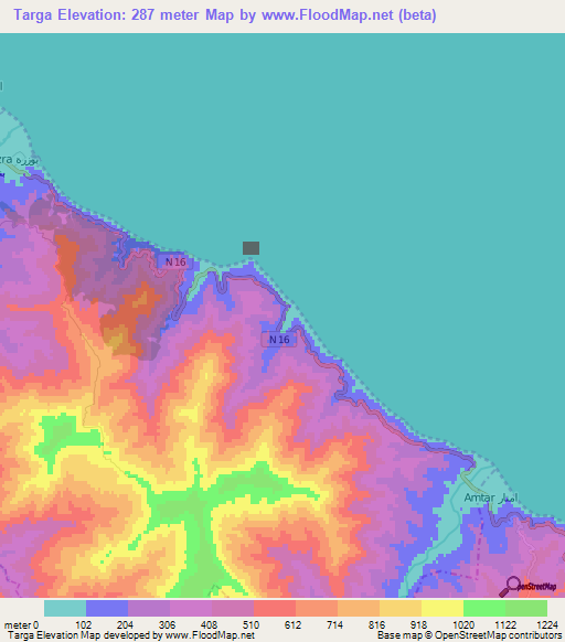 Targa,Morocco Elevation Map