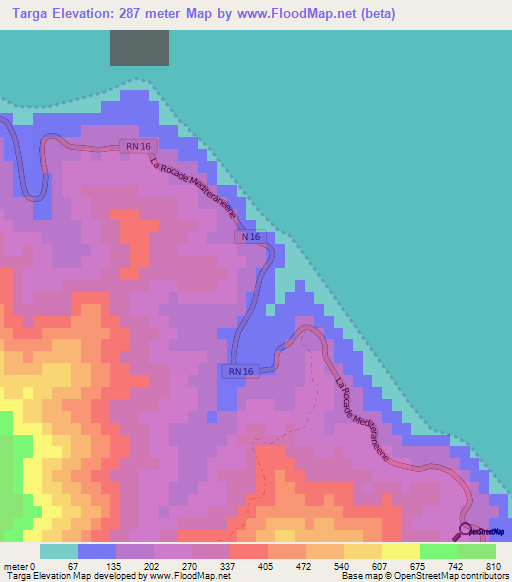 Targa,Morocco Elevation Map