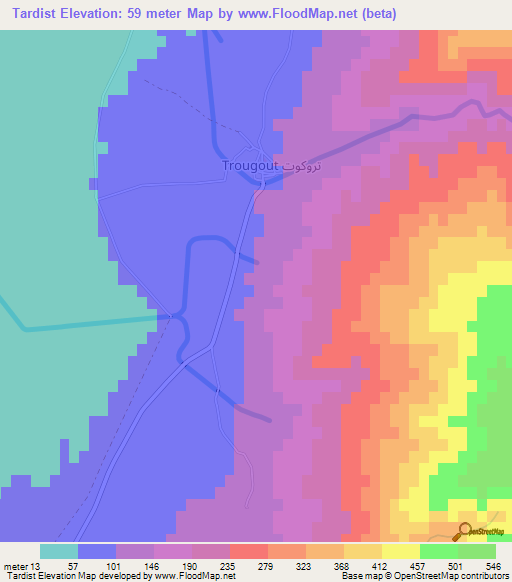 Tardist,Morocco Elevation Map