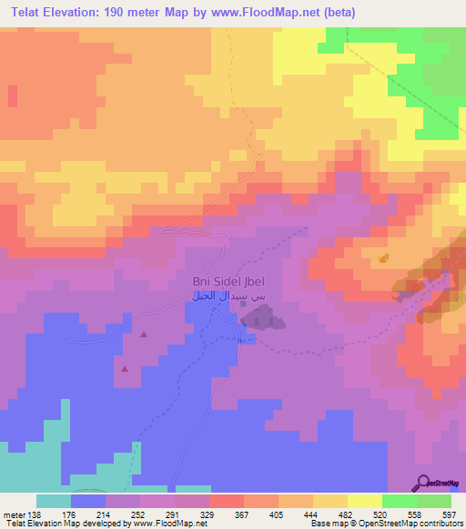 Telat,Morocco Elevation Map