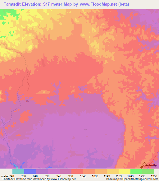 Tamtedit,Morocco Elevation Map