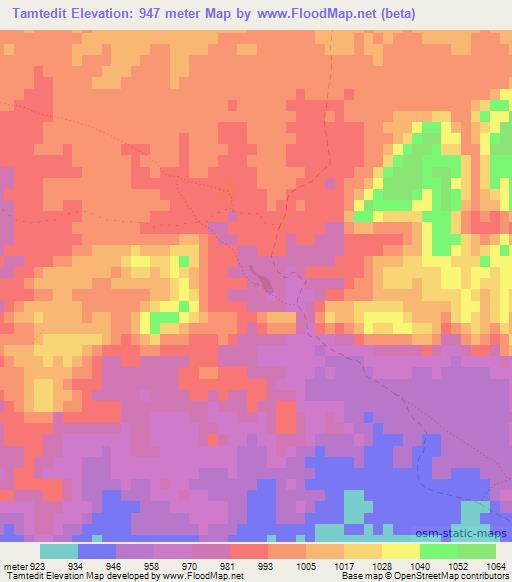 Tamtedit,Morocco Elevation Map