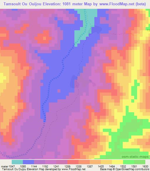 Tamsoult Ou Ouijou,Morocco Elevation Map