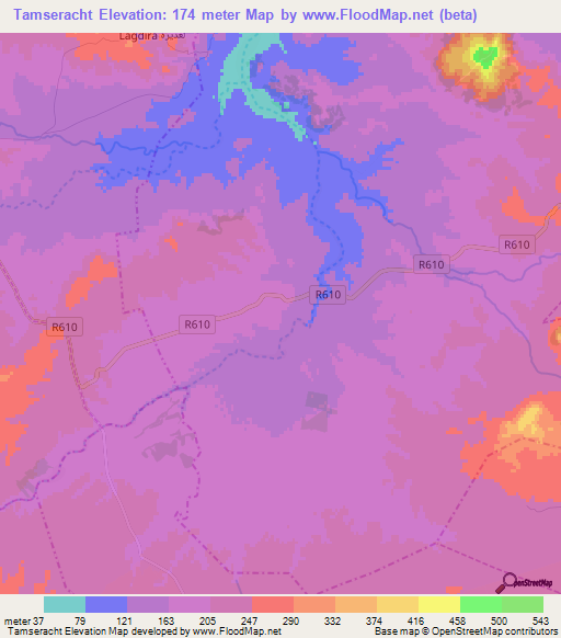 Tamseracht,Morocco Elevation Map