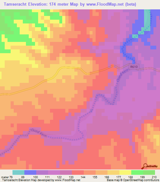 Tamseracht,Morocco Elevation Map