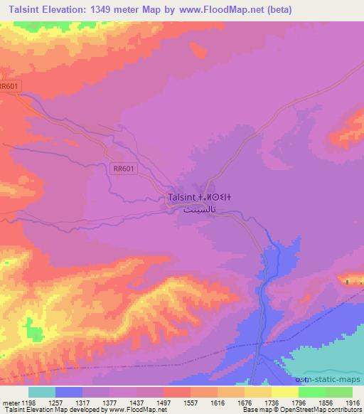 Talsint,Morocco Elevation Map