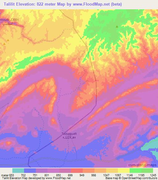 Talilit,Morocco Elevation Map