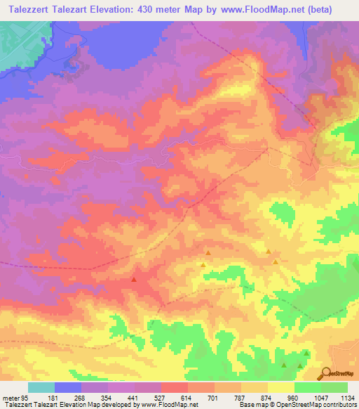 Talezzert Talezart,Morocco Elevation Map