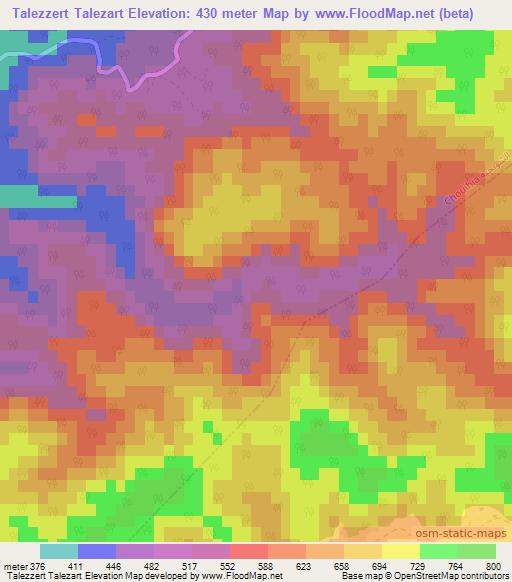 Talezzert Talezart,Morocco Elevation Map