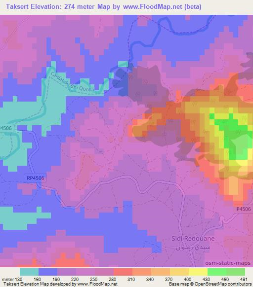 Taksert,Morocco Elevation Map