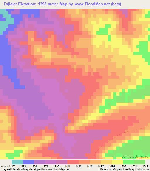 Tajlajet,Morocco Elevation Map