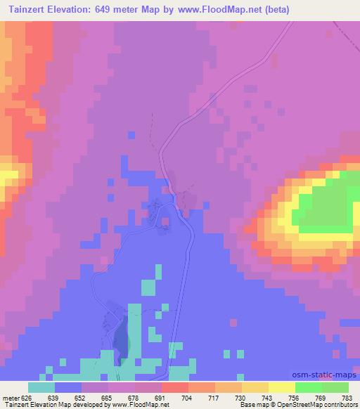 Tainzert,Morocco Elevation Map