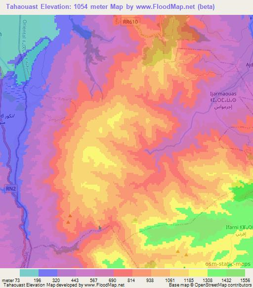 Tahaouast,Morocco Elevation Map