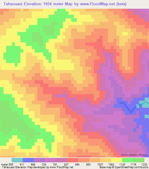 Tahaouast,Morocco Elevation Map