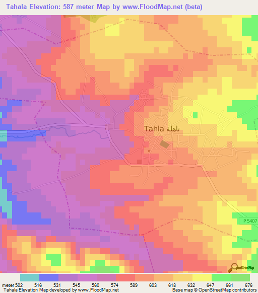 Tahala,Morocco Elevation Map