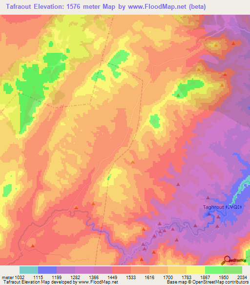 Tafraout,Morocco Elevation Map