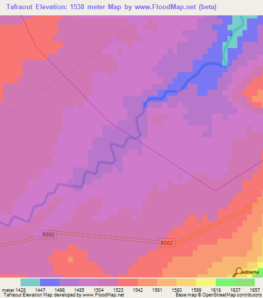 Tafraout,Morocco Elevation Map