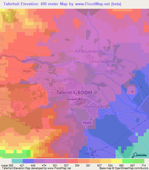 Taferhsit,Morocco Elevation Map