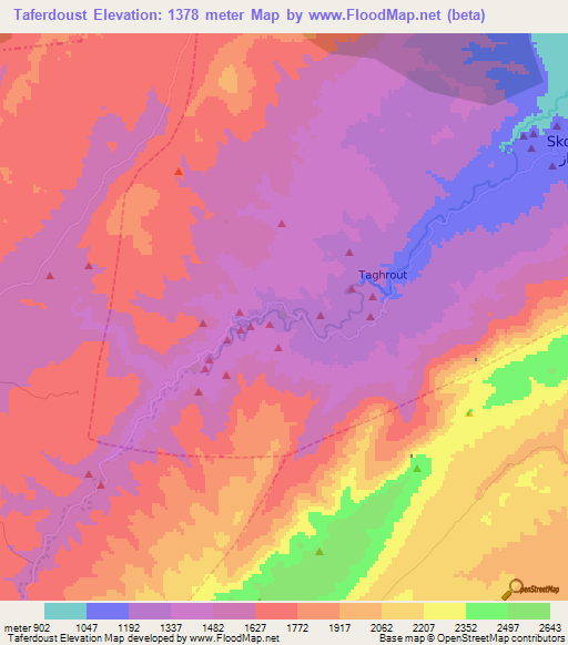 Taferdoust,Morocco Elevation Map