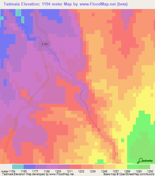 Tadmaia,Morocco Elevation Map